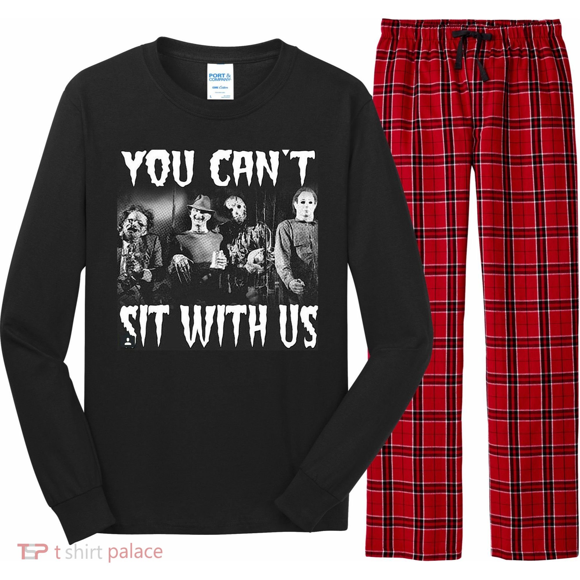 You Can't Sit With Us Classic Horror Villains Long Sleeve Pajama Set