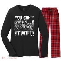 You Can't Sit With Us Classic Horror Villains Women's Long Sleeve Flannel Pajama Set  thumb 0