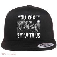 You Can't Sit With Us Classic Horror Villains Flat Bill Trucker Hat thumb 0