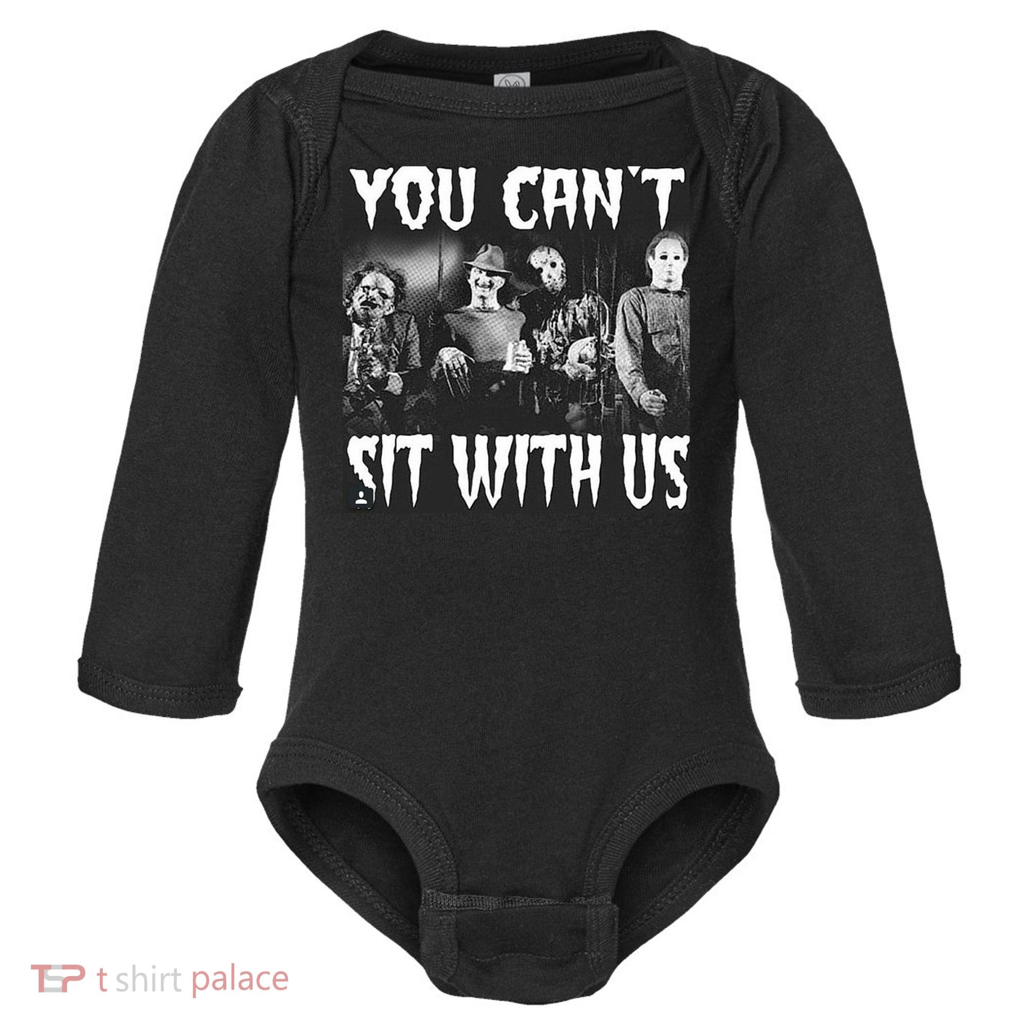 You Can't Sit With Us Classic Horror Villains Baby Long Sleeve Bodysuit