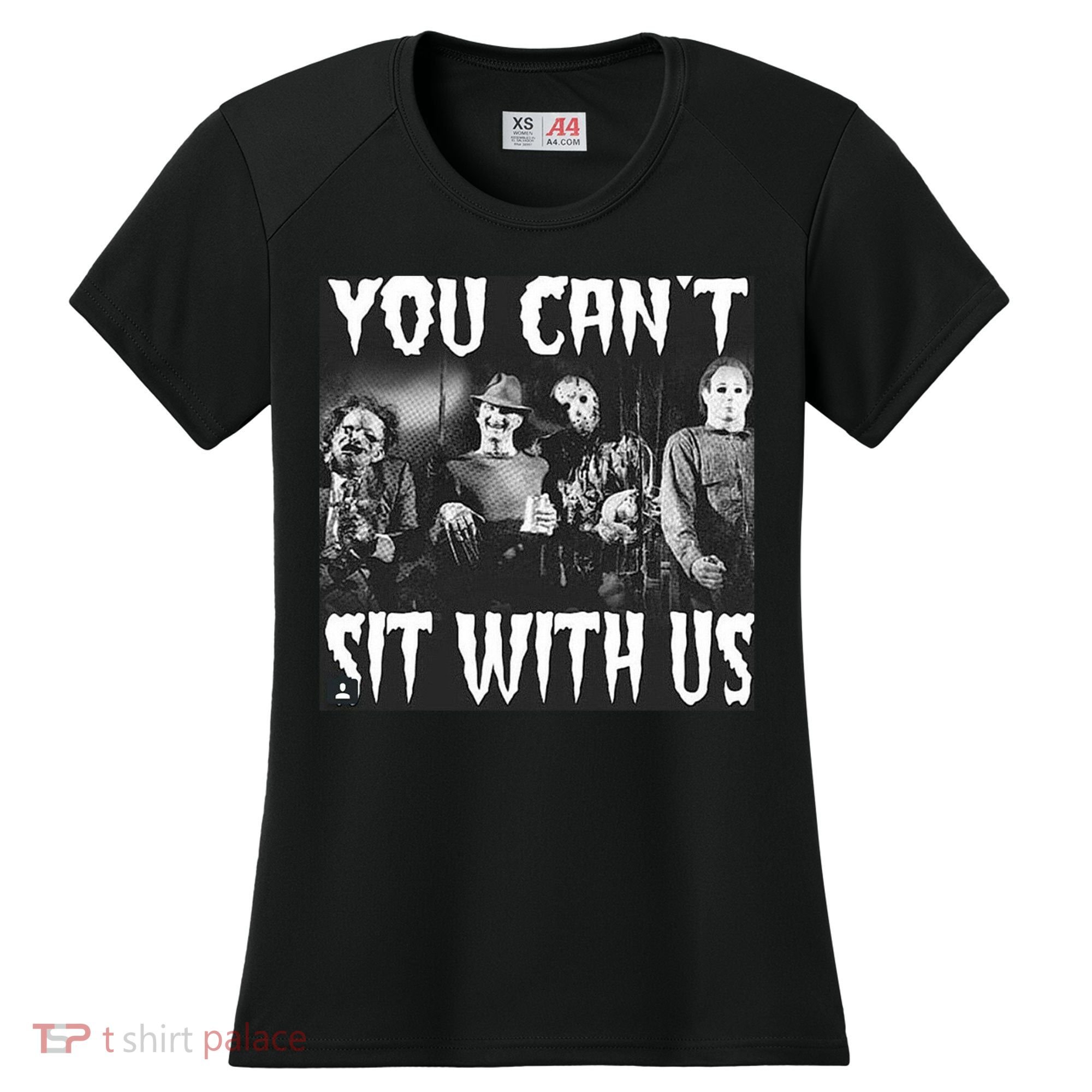You Can't Sit With Us Classic Horror Villains Women's Cooling Performance Crew T-Shirt