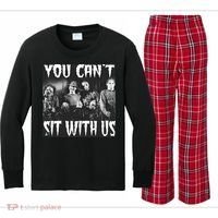 You Can't Sit With Us Classic Horror Villains Kids Long Sleeve Plaid Pajama Set thumb 0