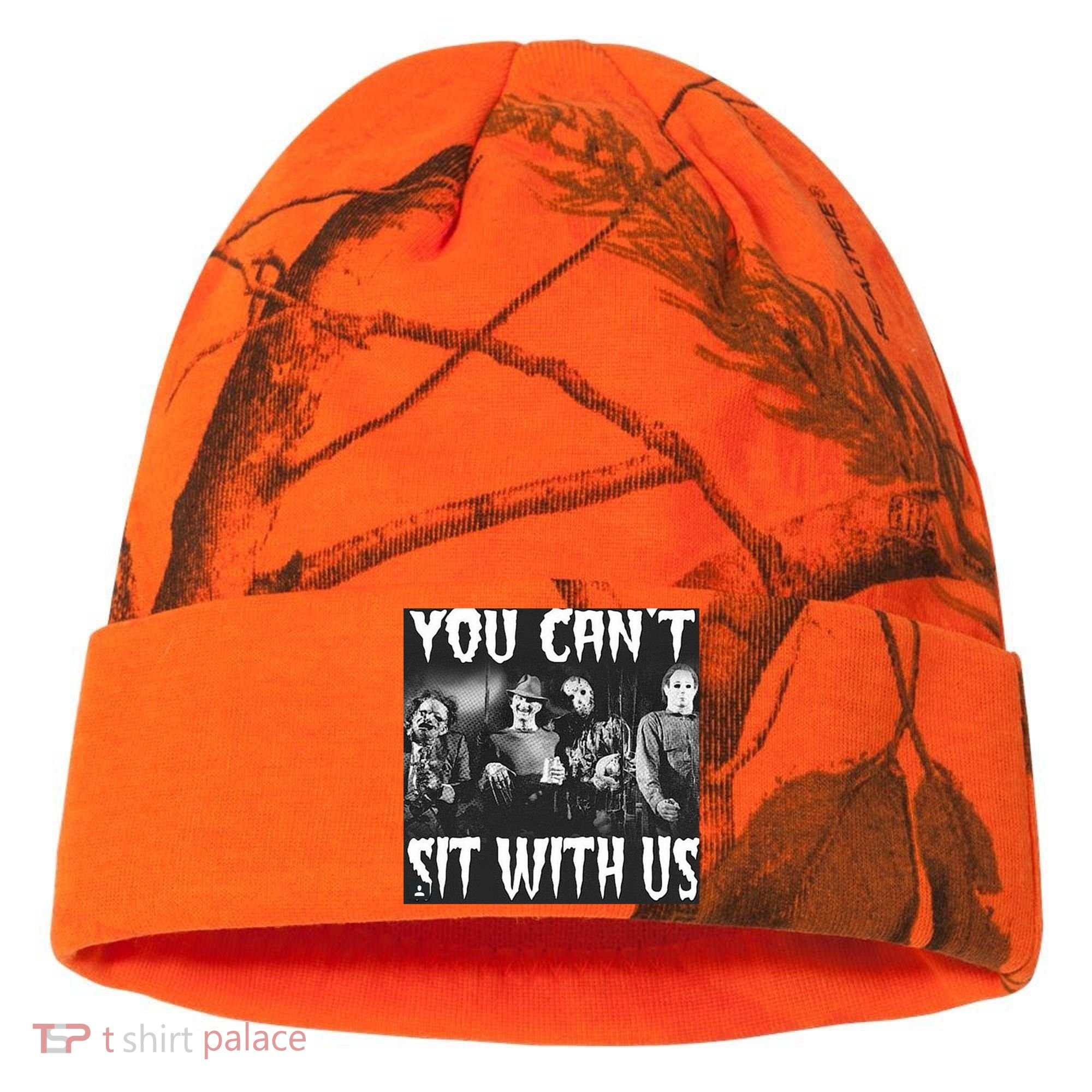You Can't Sit With Us Classic Horror Villains Kati Licensed 12" Camo Cuffed Beanie
