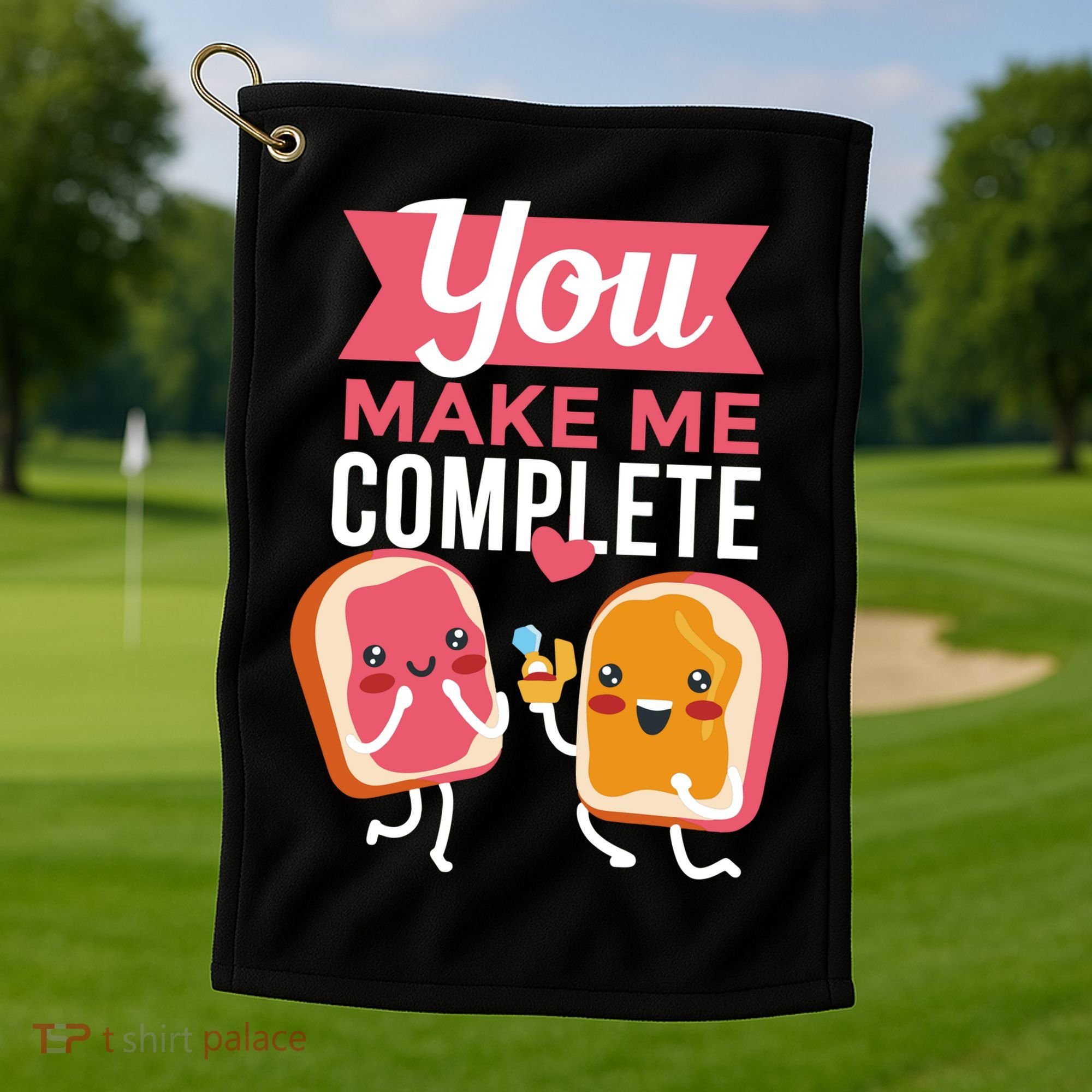 You Complete Me Peanut Butter Jelly Golf Towel