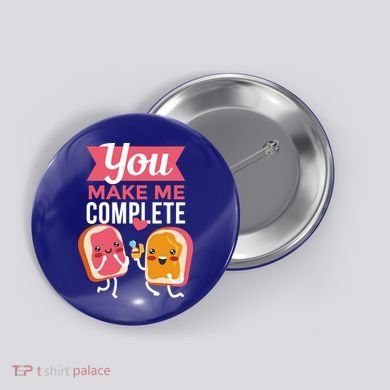 You Complete Me Peanut Butter Jelly Button