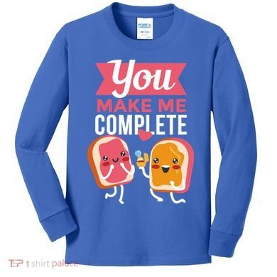 You Complete Me Peanut Butter Jelly Kids Long Sleeve Shirt