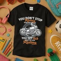 You Don't Get Old When You Stop Riding Kids T-Shirt thumb 3