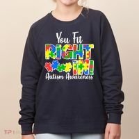 You Fit Right In Autism Awareness Women's Sweatshirt thumb 0