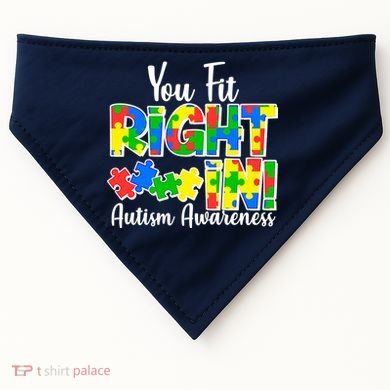 You Fit Right In Autism Awareness USA-Made Doggie Bandana