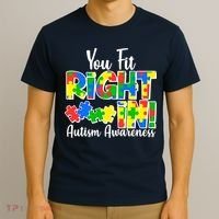 You Fit Right In Autism Awareness T-Shirt thumb 3