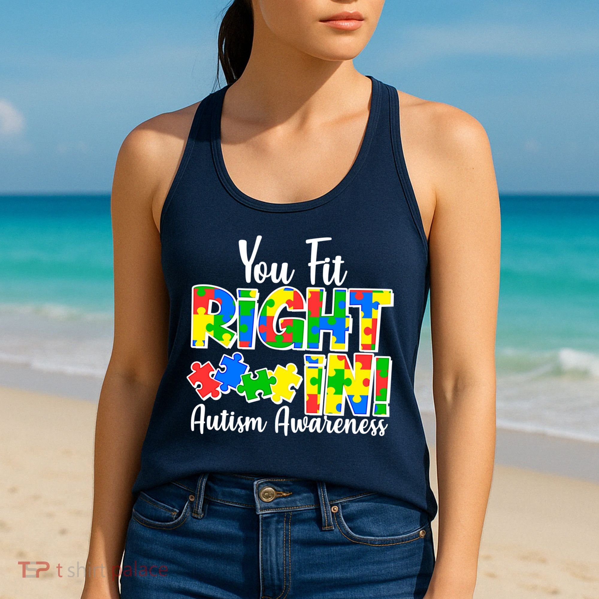 You Fit Right In Autism Awareness Women's Tank Top