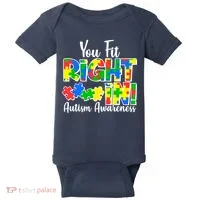 You Fit Right In Autism Awareness Baby Bodysuit thumb 0