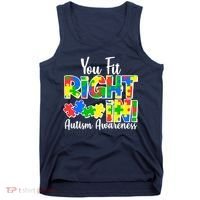 You Fit Right In Autism Awareness Tank Top thumb 0