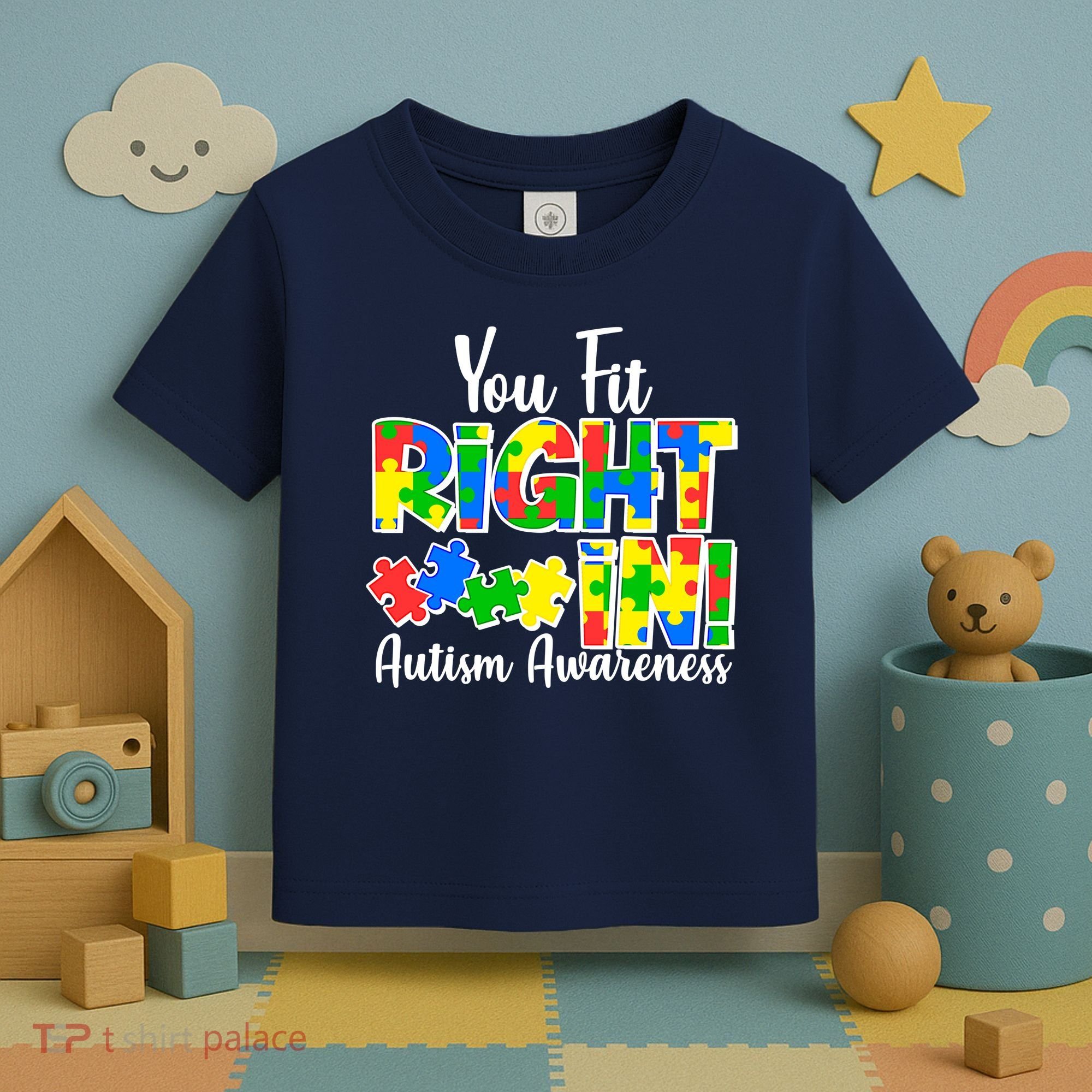 You Fit Right In Autism Awareness Toddler T-Shirt