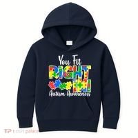 You Fit Right In Autism Awareness Kids Hoodie thumb 0