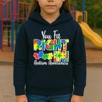 You Fit Right In Autism Awareness Kids Hoodie thumb 3