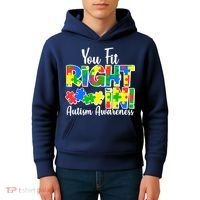 You Fit Right In Autism Awareness Kids Hoodie thumb 4