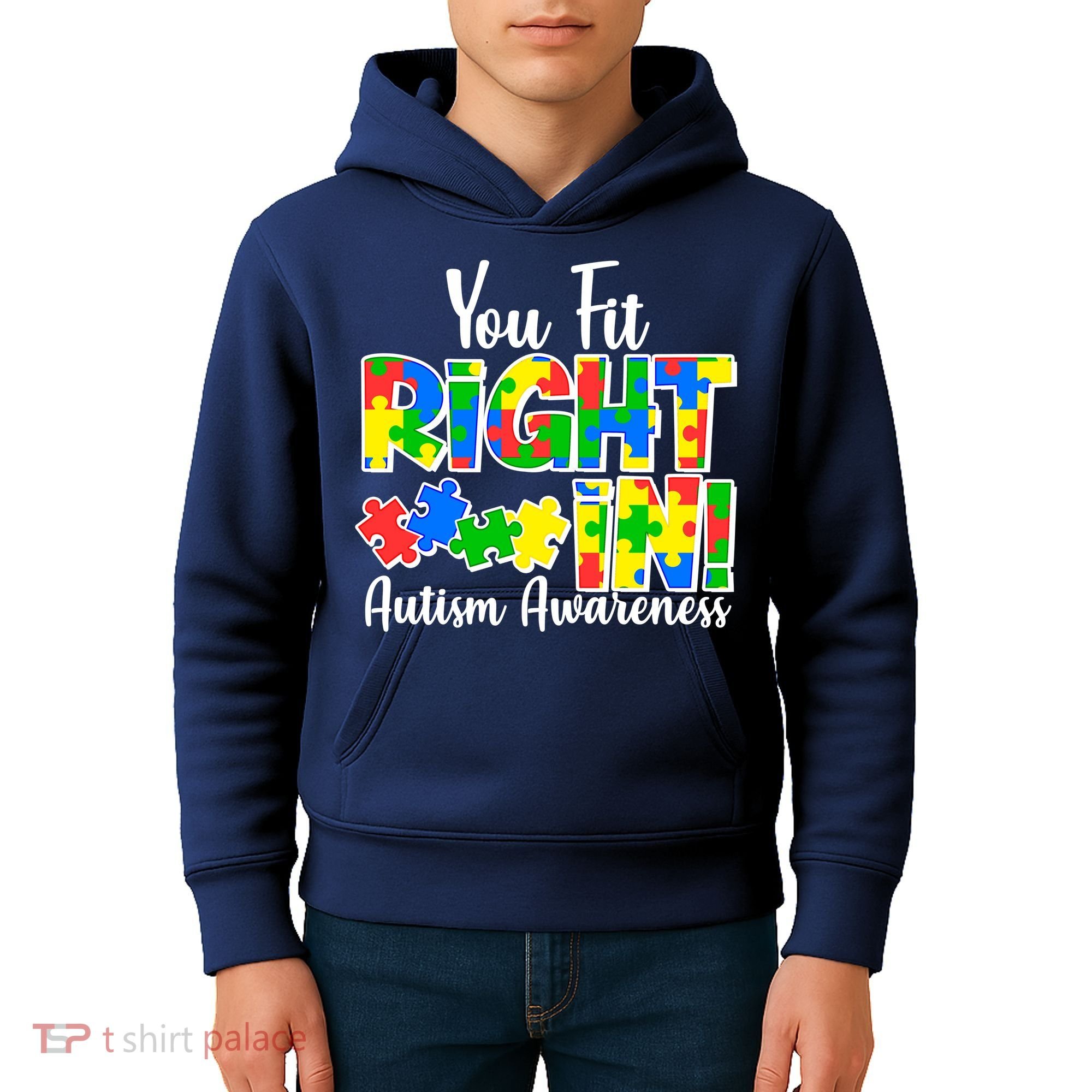 You Fit Right In Autism Awareness Kids Hoodie