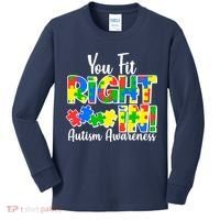 You Fit Right In Autism Awareness Kids Long Sleeve Shirt thumb 0