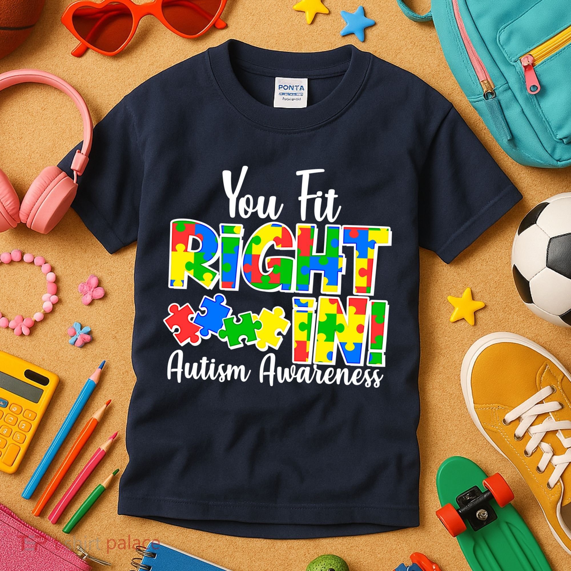 You Fit Right In Autism Awareness Kids T-Shirt