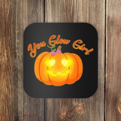 You Glow Girl Cute Pumpkin Coaster