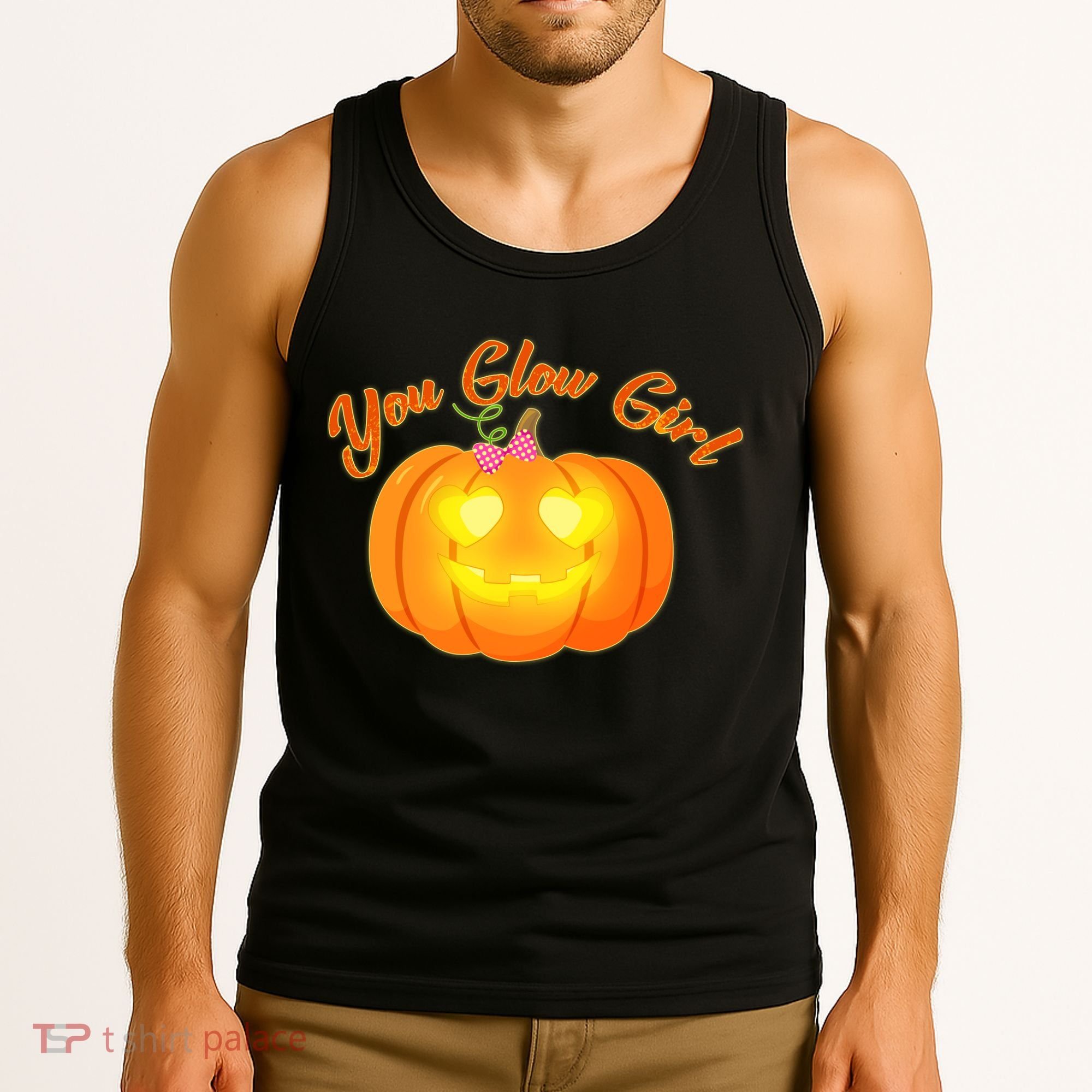 You Glow Girl Cute Pumpkin Tank Top