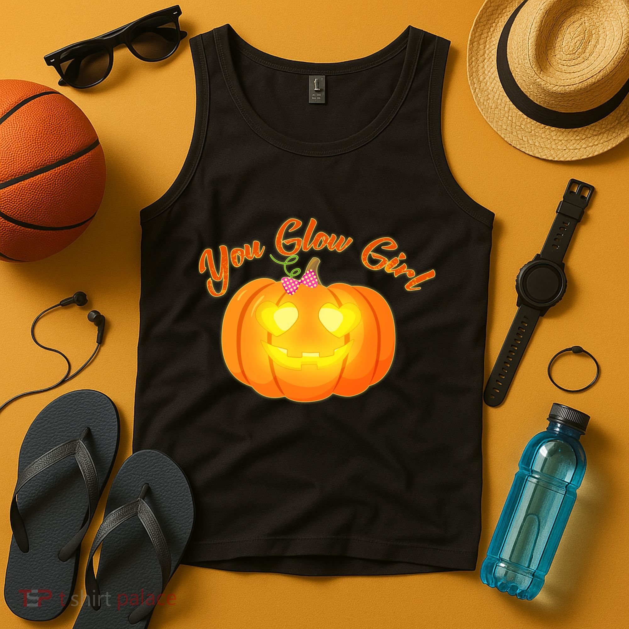 You Glow Girl Cute Pumpkin Tank Top