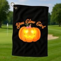 You Glow Girl Cute Pumpkin Golf Towel thumb 1