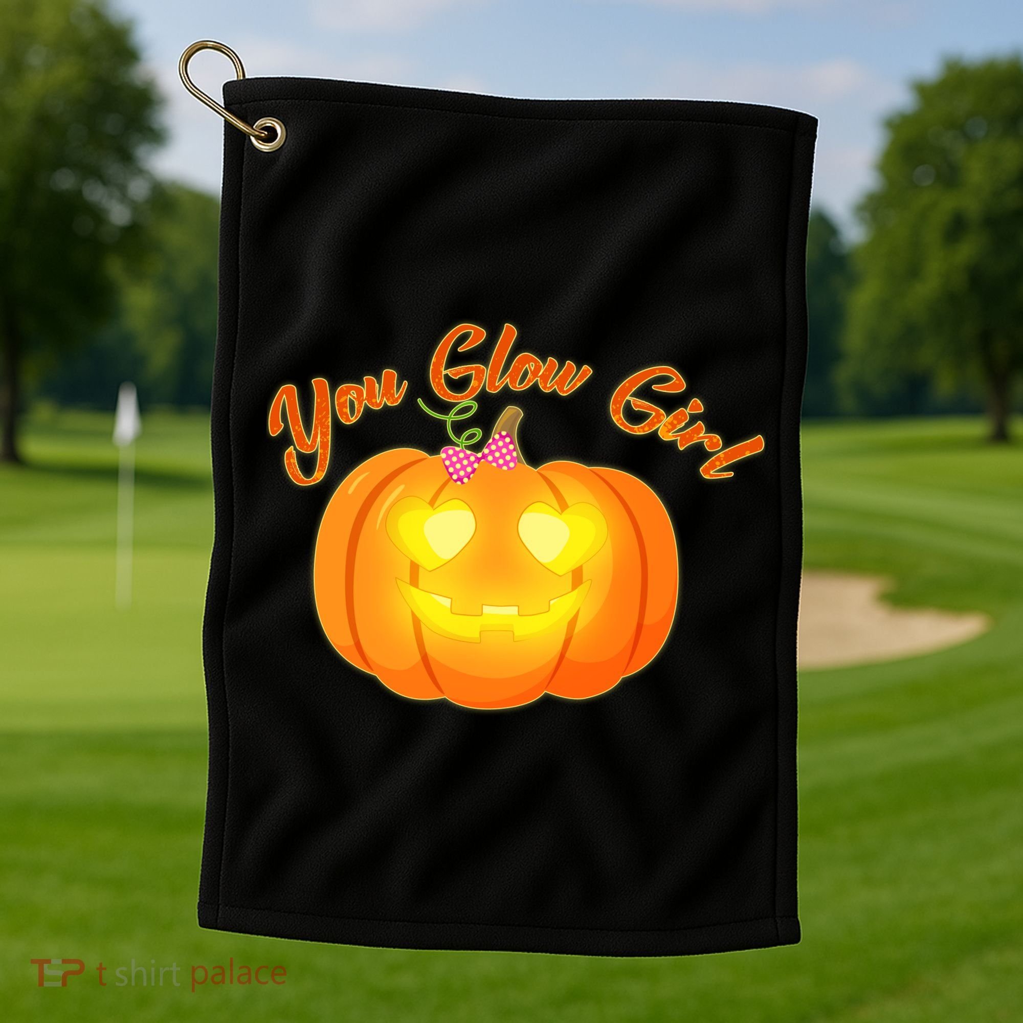 You Glow Girl Cute Pumpkin Golf Towel