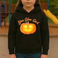You Glow Girl Cute Pumpkin Kids Hoodie thumb 3