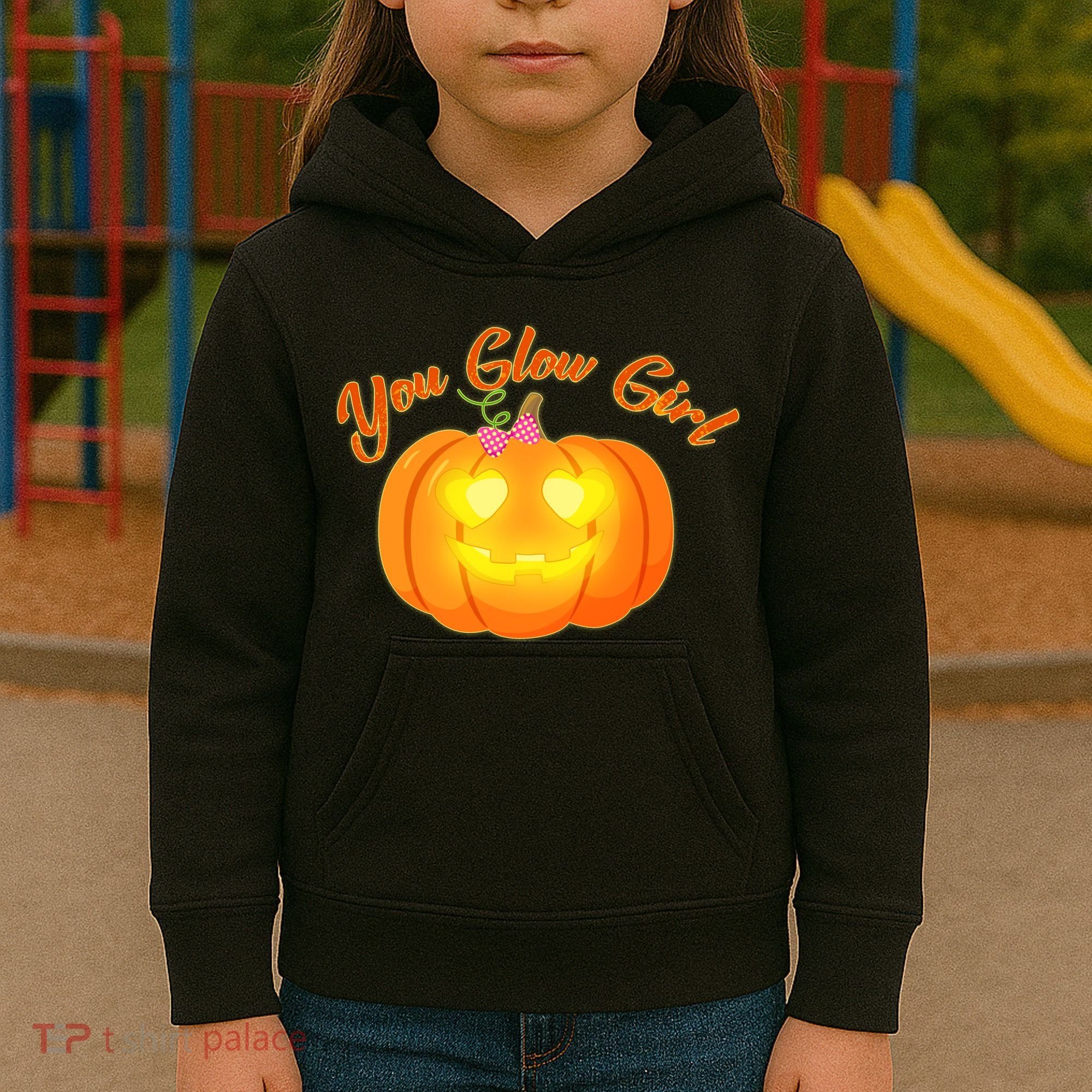 You Glow Girl Cute Pumpkin Kids Hoodie