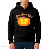 You Glow Girl Cute Pumpkin Kids Hoodie thumb 4