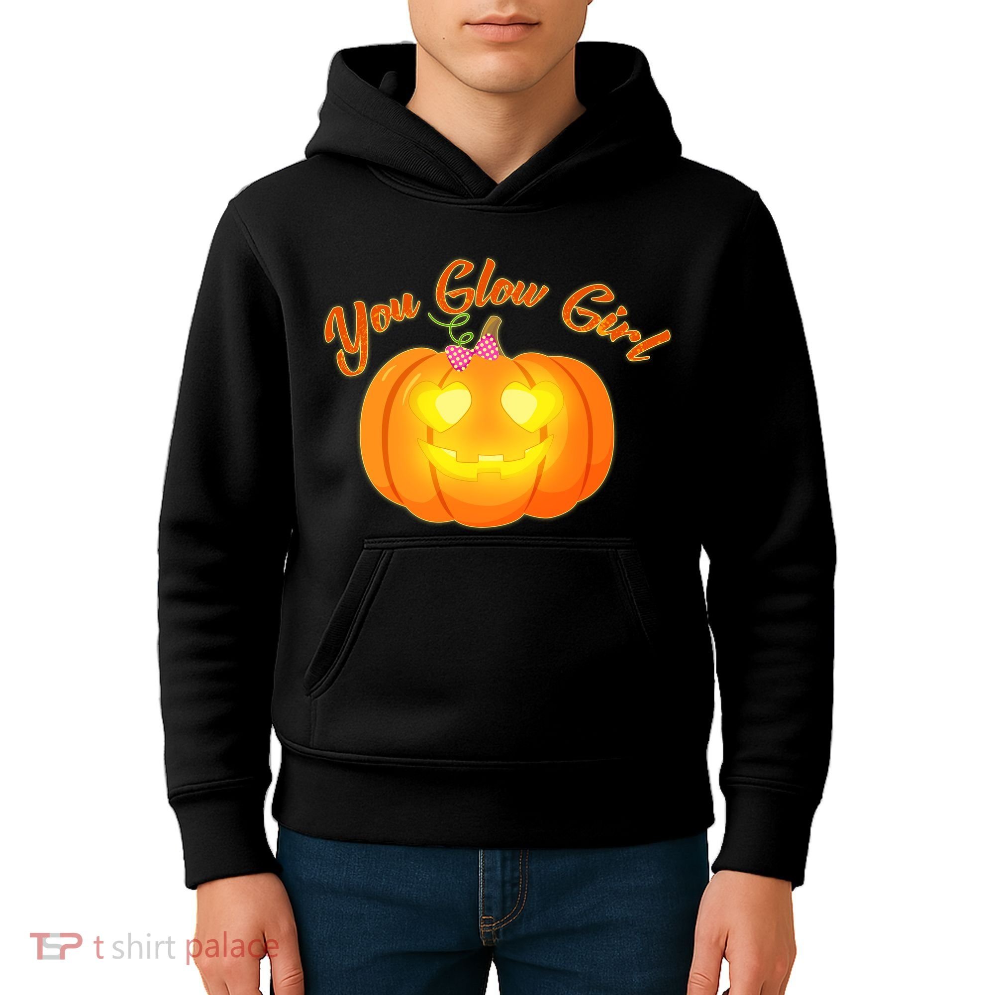You Glow Girl Cute Pumpkin Kids Hoodie