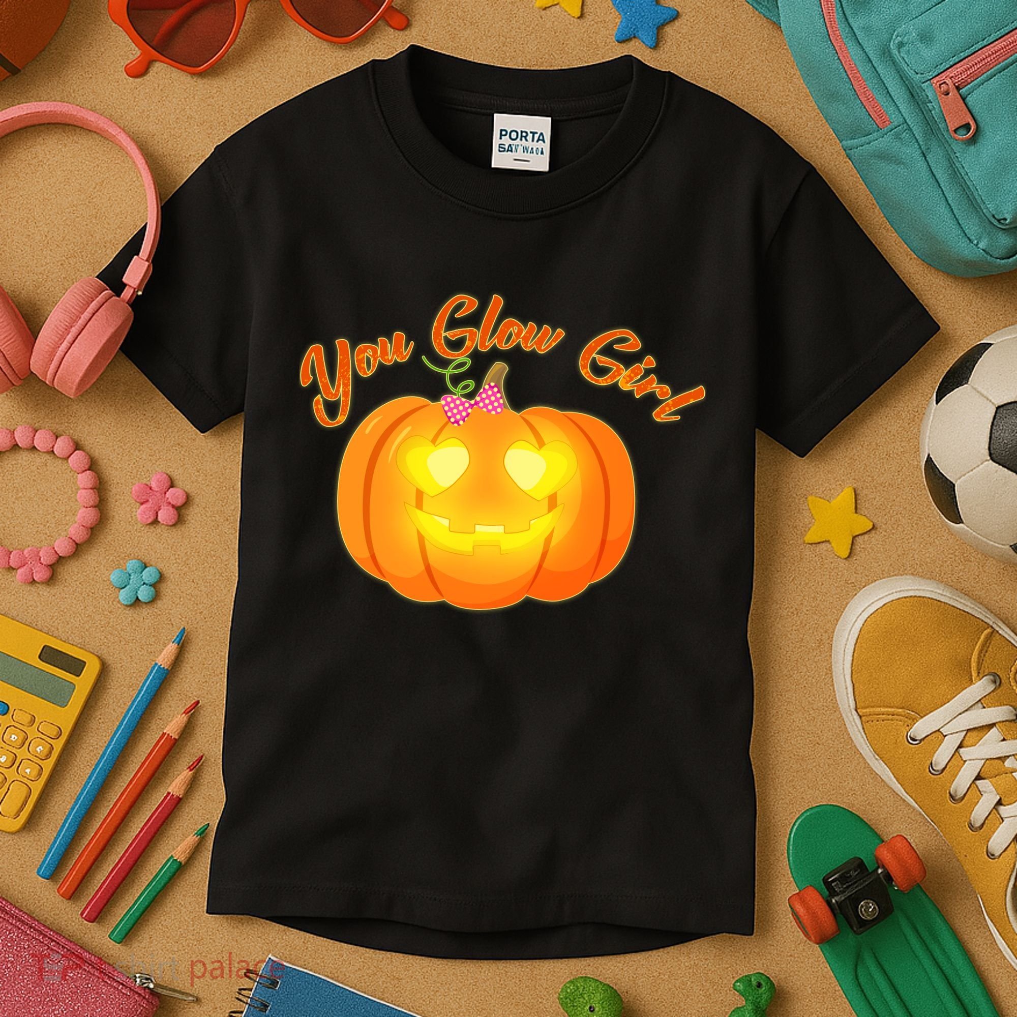 You Glow Girl Cute Pumpkin Kids T-Shirt