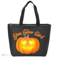 You Glow Girl Cute Pumpkin Tote Bag thumb 0