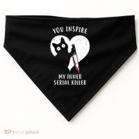 You Inspire My Inner Serial Killer Funny Cat USA-Made Doggie Bandana thumb 0