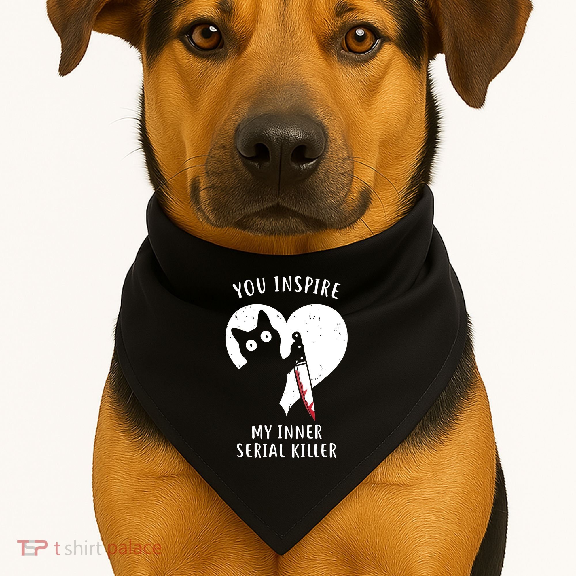 You Inspire My Inner Serial Killer Funny Cat USA-Made Doggie Bandana