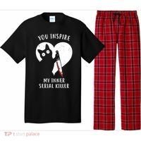 You Inspire My Inner Serial Killer Funny Cat Pajama Set thumb 0