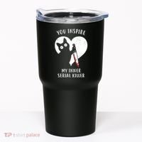 You Inspire My Inner Serial Killer Funny Cat Tumbler thumb 0