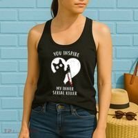 You Inspire My Inner Serial Killer Funny Cat Women's Tank Top thumb 2