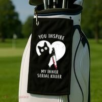 You Inspire My Inner Serial Killer Funny Cat Golf Towel thumb 2