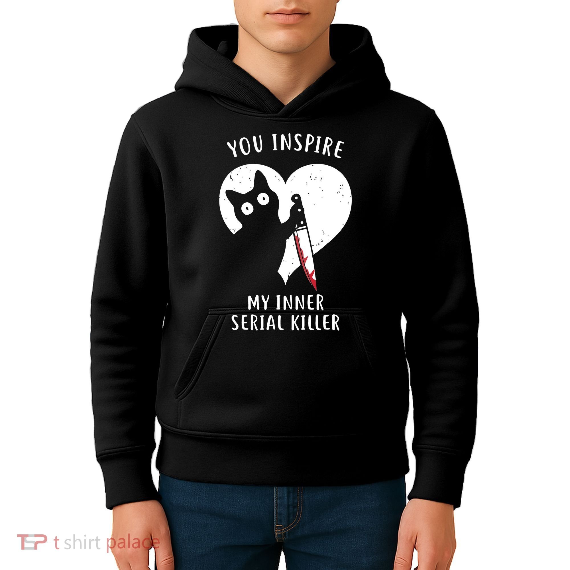 You Inspire My Inner Serial Killer Funny Cat Kids Hoodie