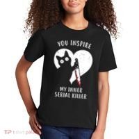 You Inspire My Inner Serial Killer Funny Cat Kids T-Shirt thumb 2