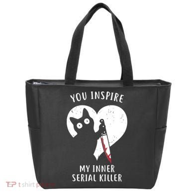 You Inspire My Inner Serial Killer Funny Cat Tote Bag