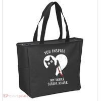 You Inspire My Inner Serial Killer Funny Cat Tote Bag thumb 2