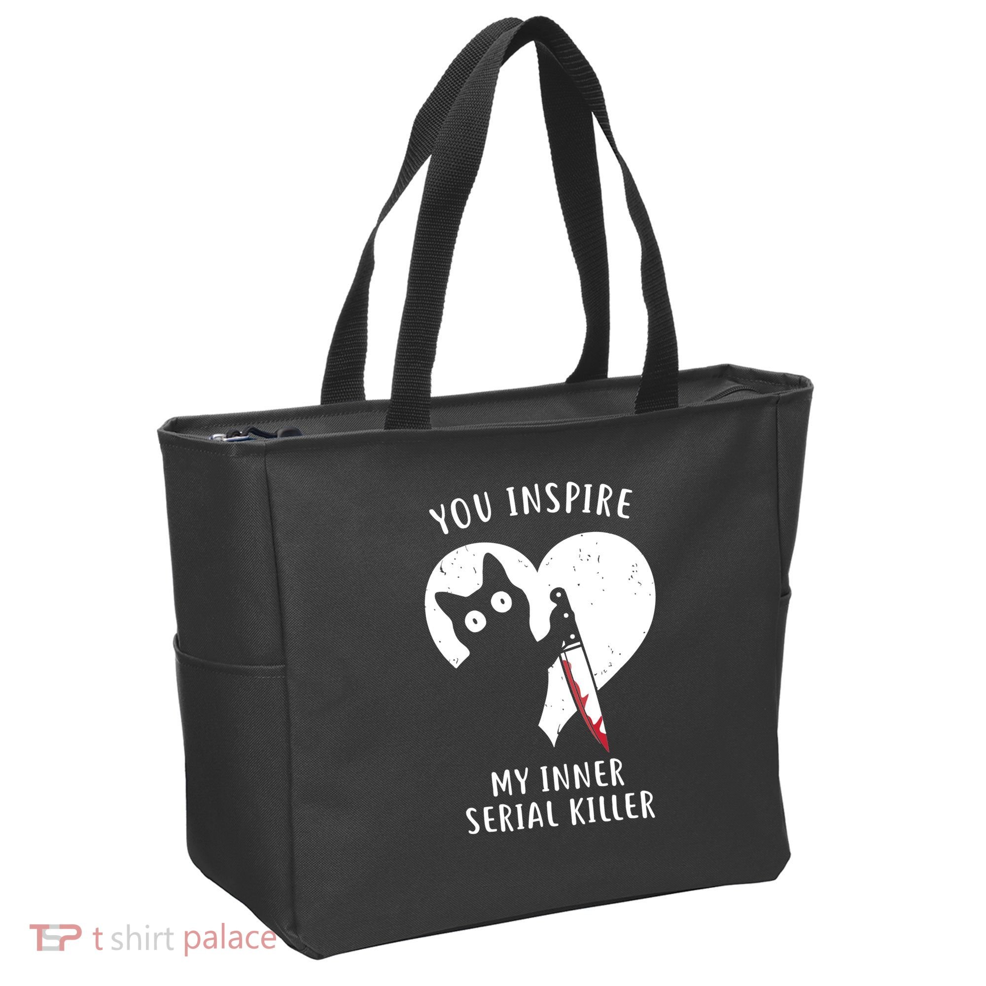 You Inspire My Inner Serial Killer Funny Cat Tote Bag