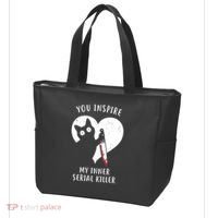 You Inspire My Inner Serial Killer Funny Cat Tote Bag thumb 3