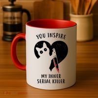 You Inspire My Inner Serial Killer Funny Cat Coffee Mug thumb 4