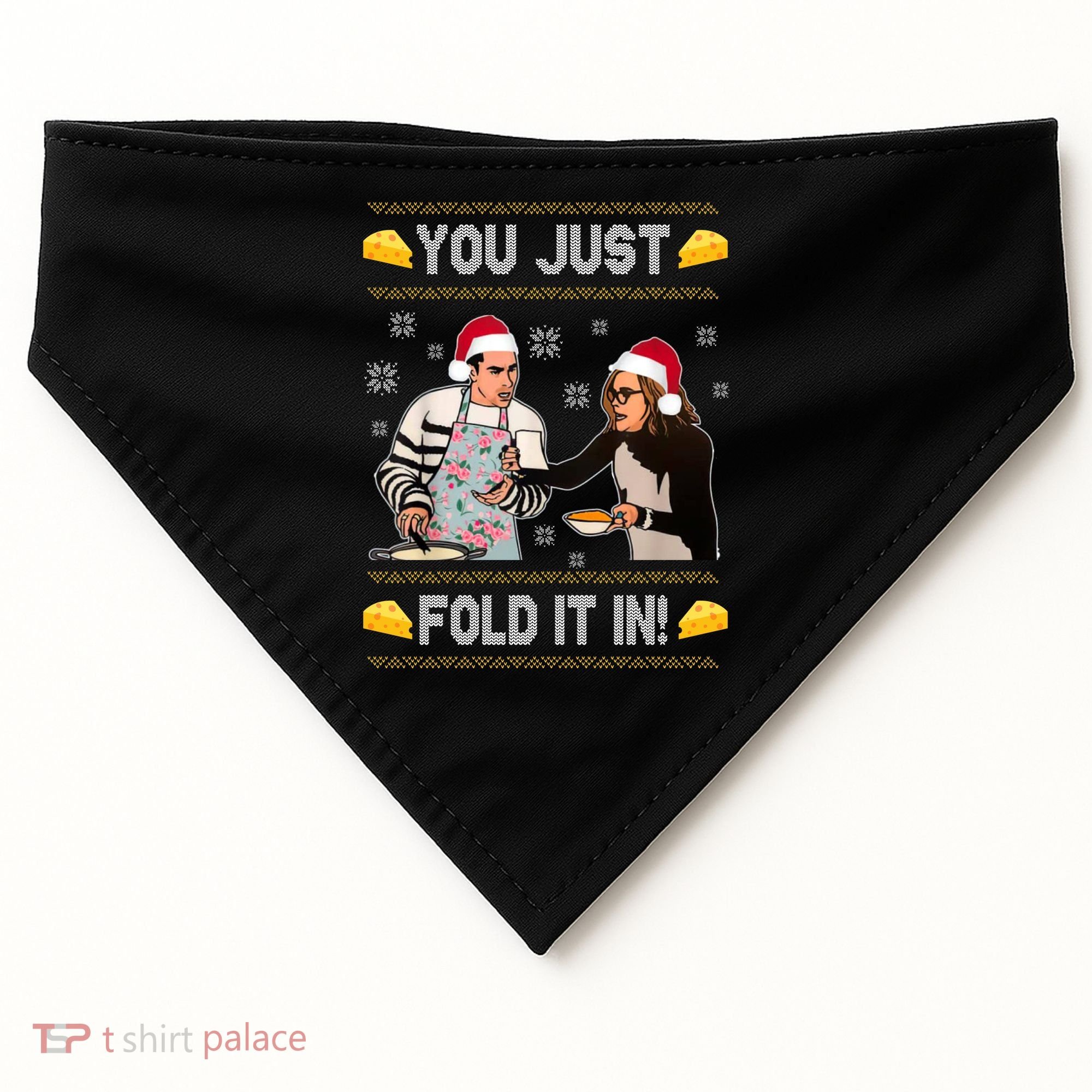 You Just Fold It Funny Cheese Xmas Sweater USA-Made Doggie Bandana