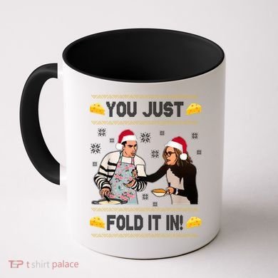 You Just Fold It Funny Cheese Xmas Sweater Coffee Mug